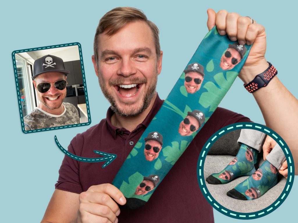 Personlige sokker med ansikt - gavetips